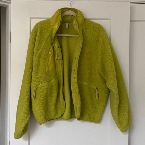 FP Movement by Free People Jackets & Blazers - FP Movement by Free People Bright Green Teddy Jacket